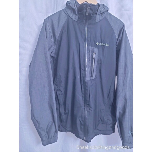 Columbia Omni-teck Blk/Gray Hooded Coat Men's size MEDIUM* - Picture 3 of 8